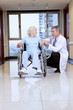 Elderly woman in a wheelchair