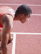 Racer at start line on track