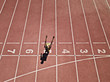 Racer at the start line on a track