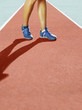 Athlete's feet on a track