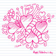 valentine drawing on the notebook
