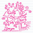 valentine drawing on the notebook