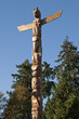 Totem shaped in Stanley park, BC Canada