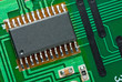 Microchip on circuit board.