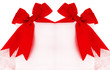 Beautiful red bows over blank card