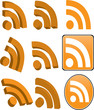 RSS icon set isolated on white - vector RSS icon set isolated on white - vector