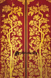 Door painted on a Temple at wat phra kaew temple, Thailand