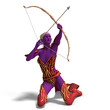 Sexy Blue Elf with Bow. 3D rendering with clipping path and Sexy Blue Elf with Bow. 3D rendering with clipping path and
