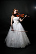 Photo: Girl in white dress with violin Girl in white dress with violin
