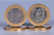 The obverse and reverse of coins of one euro The obverse and reverse of coins of one euro