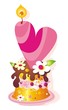 Vector: Wedding cake with hearts. Vector illustration Wedding cake with hearts. Vector illustration