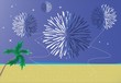 Fireworks in beach