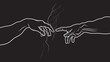 The Creation of Adam. Fragment (Invert vesion)
