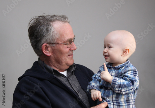 Photo: The grandfather with the grandson The grandfather with the grandson