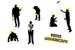 Isolated builders silhouettes Isolated builders silhouettes