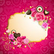 beautiful pink and golden valentine`s day background