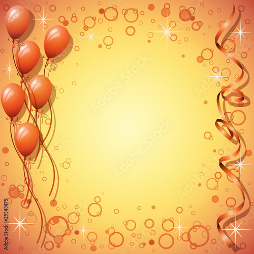 party balloons and streamers. Party Background with Balloons
