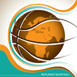 Conceptual designed worldwide basketball banner.