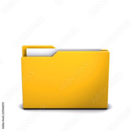 Illustration: 3d Folder closed, containing documents 3d Folder closed, containing documents