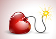 Vector heart-shepped bomb