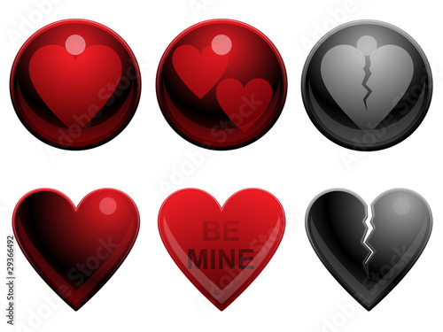 Vector: Love buttons Love buttons