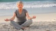 Elderly woman doing yoga