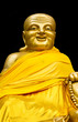 Golden buddha on black background