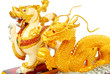 Golden and Lion statue isolated Golden and Lion statue isolated