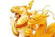 Golden and Lion statue isolated Golden and Lion statue isolated