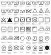 Textilpflegesymbole Waschen, Reinigen, Trocknen, Glätten