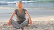 Elderly woman doing yoga