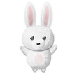 動物イラスト　フワフワうさぎ白　万歳