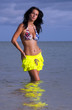 Beautiful lady in the sea