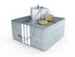 grey present box 3D illustration