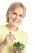 Photo: woman eating salad woman eating salad