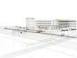 hotel rendering 3d progetto ingegneria wire illustrazione hotel rendering 3d progetto ingegneria wire illustrazione