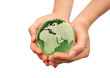 Hand holding the Earth isolated