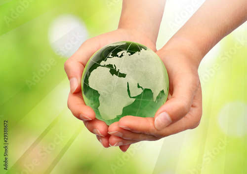 Photo: Hand holding the Earth Hand holding the Earth