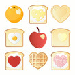 Valentines breakfast icons