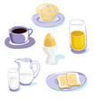 breakfast icons set