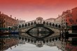 Sunset in Rialto bridge