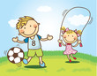 children playing at field