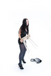 Fashion young woman in studio