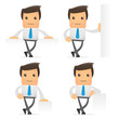 set of funny cartoon manager