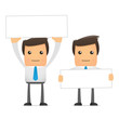 set of funny cartoon manager