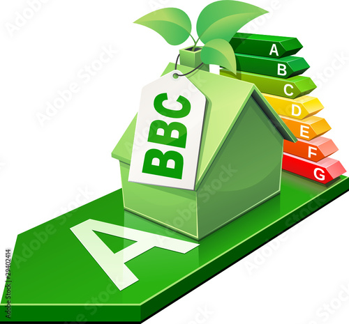 Vector: Maison verte BBC de classe A (détouré) Maison verte BBC de classe A (détouré)