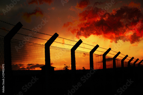 Photo: fence under sleeping sunset fence under sleeping sunset