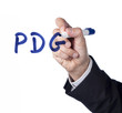 PDG mot écrit à la main au marker