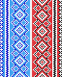 two embroidered good like handmade cross-stitch pattern