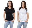 Female and blank white and black shirts Female and blank white and black shirts